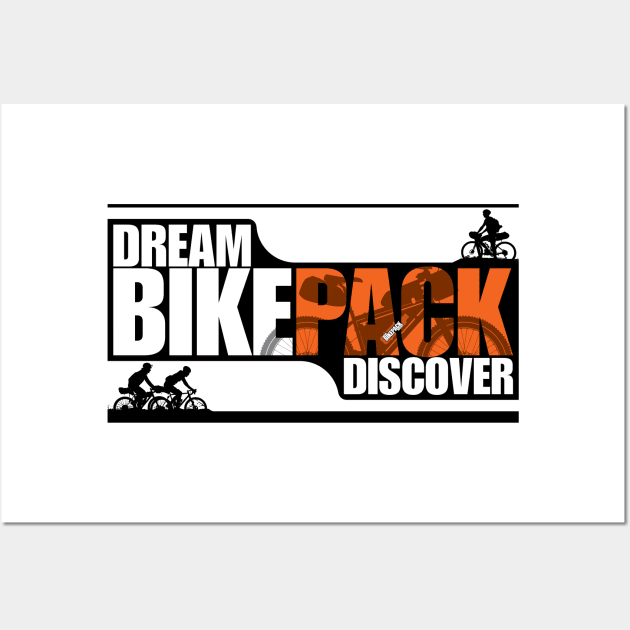 Dream Bikepack Discover Orange on Light Color Wall Art by G-Design